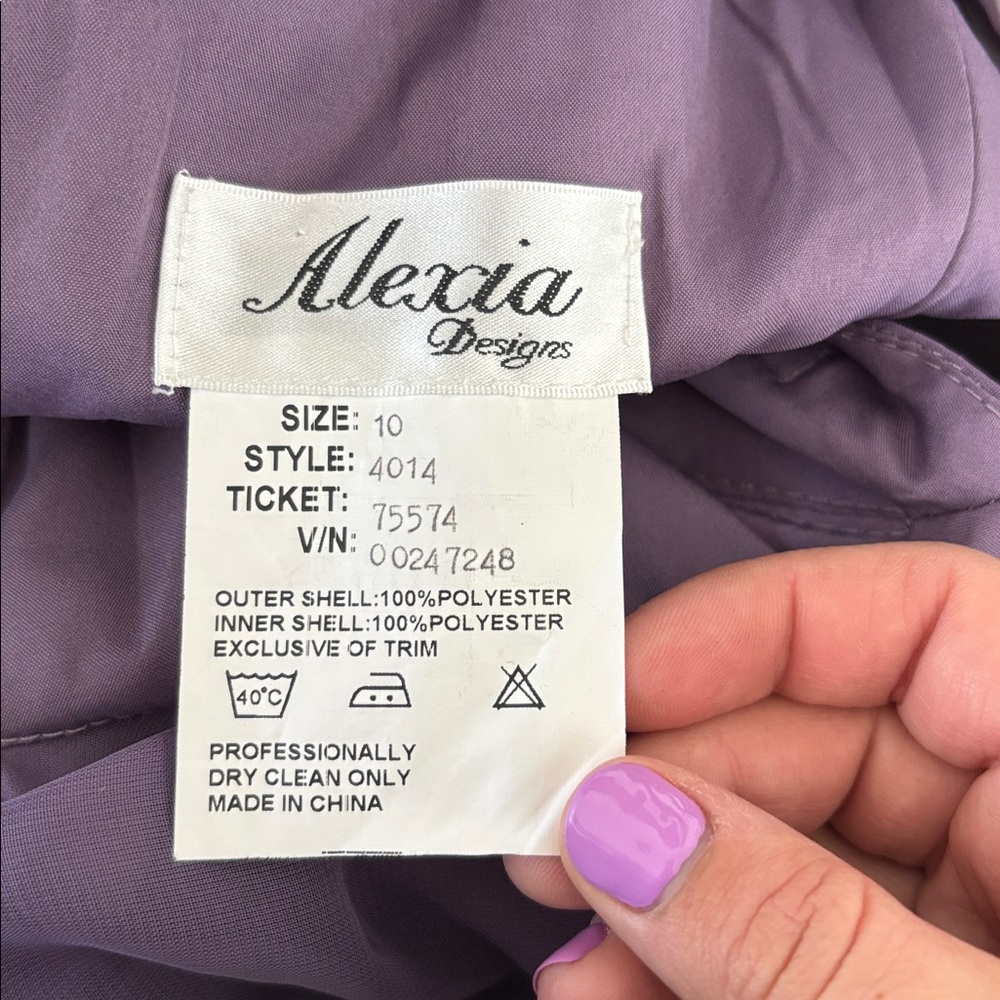 Alexia Designs Lavender One-Shoulder Ruffle Gown - Picture 2 of 3